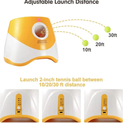 Automatic Dog Ball Launcher - 3 Distance Settings, Indoor & Outdoor Fetch Machine
